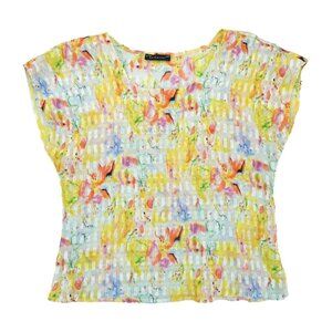 Le‎ Caviar Women Blouse Multicolor Short Sleeve Size M